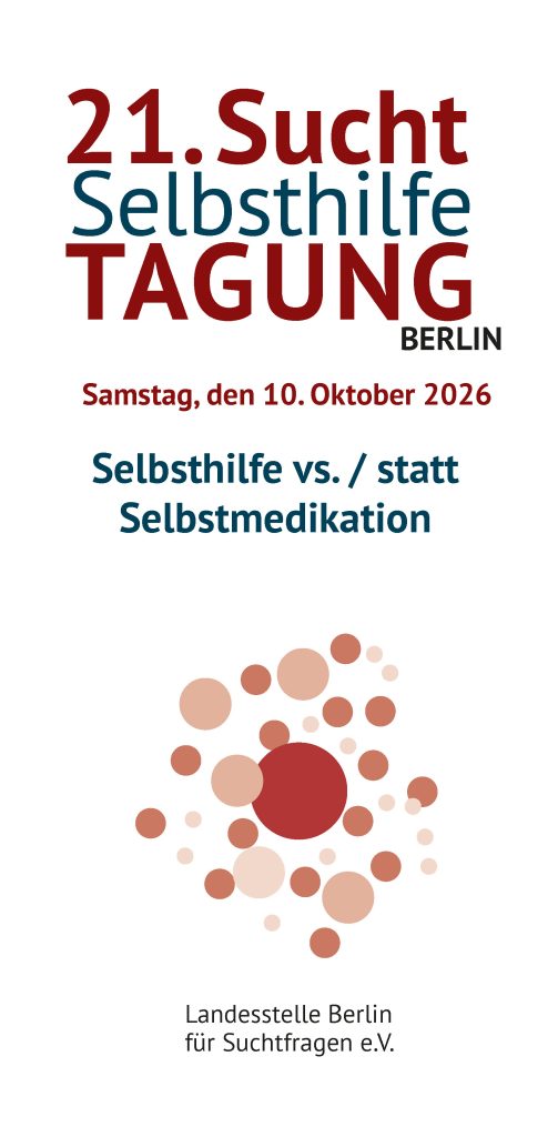 Titelseite Flyer 21. Sucht-Selbsthilfe-Tagung 2026 in Berlin